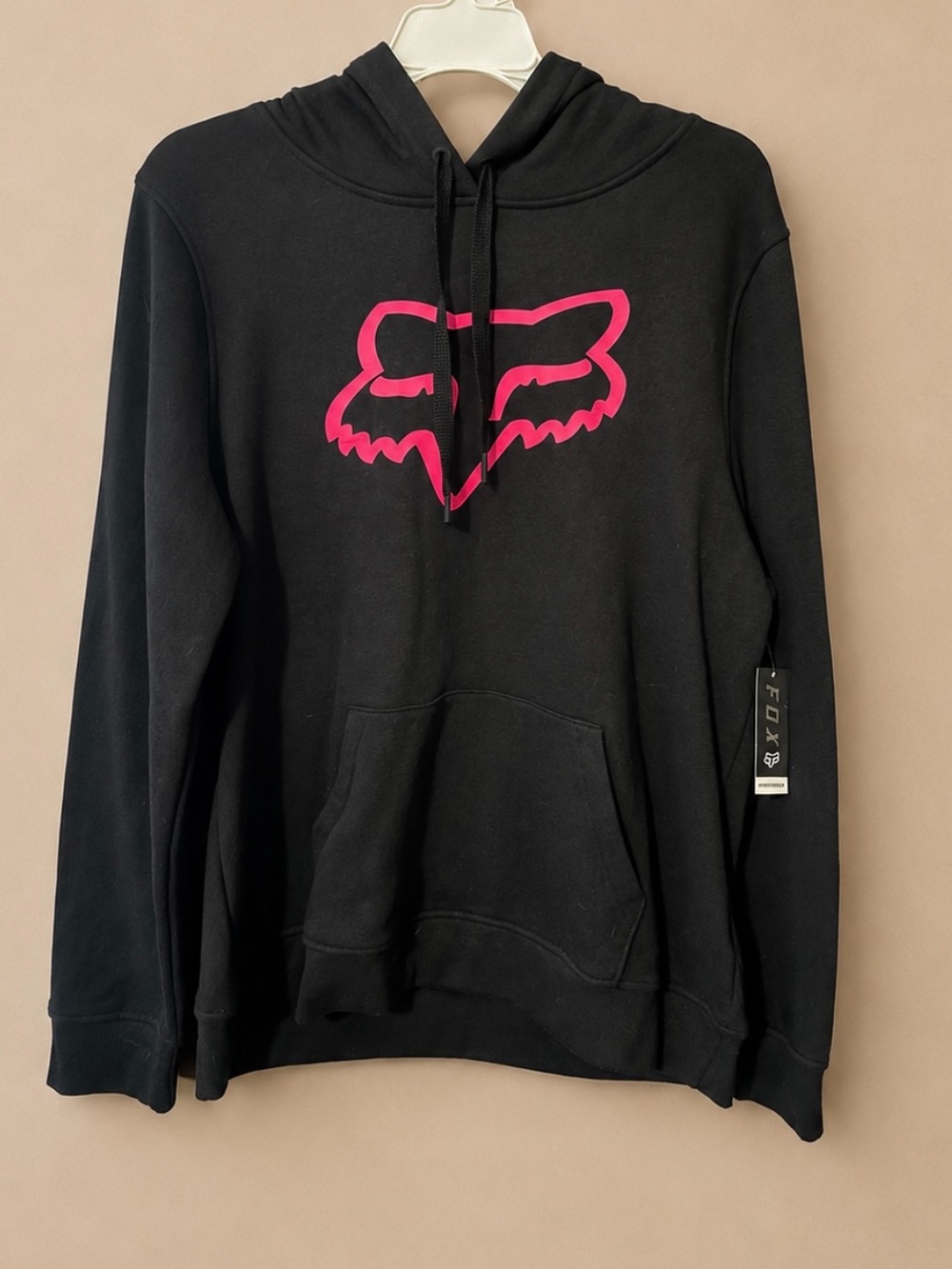 Fox Racing Black Pullover Hoodie with Pink Fox